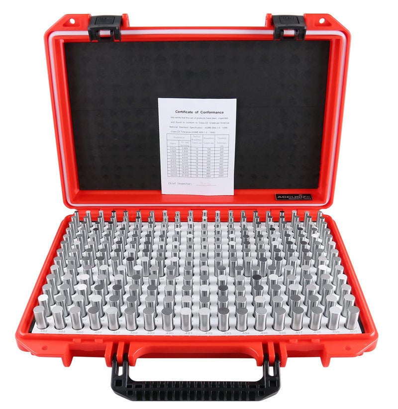 Accusize Industrial Tools 0.011''-0.060'', 50 Pc Steel Plug Pin Gage Set, Plus, Class Zz, P0(+) - Image 1